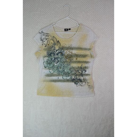 Rock & Republic Tops - Rock & Republic Women's XL Cream Studded Grunge Top